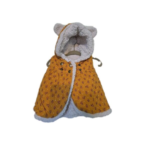 Baby Aspen Other - Aspen Kids Girls Size 3-6 Month Yellow Hooded Corduroy Winter Vest Snap Closure